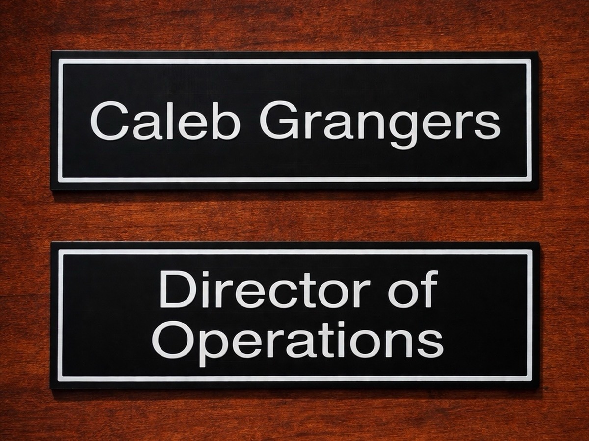 Office door plate example