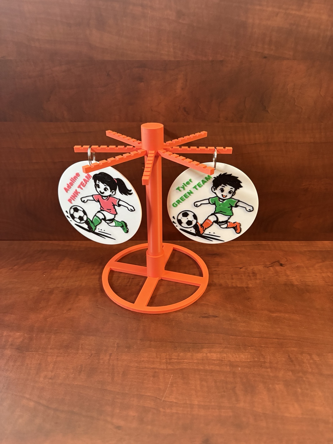 Soccer team bag tags example